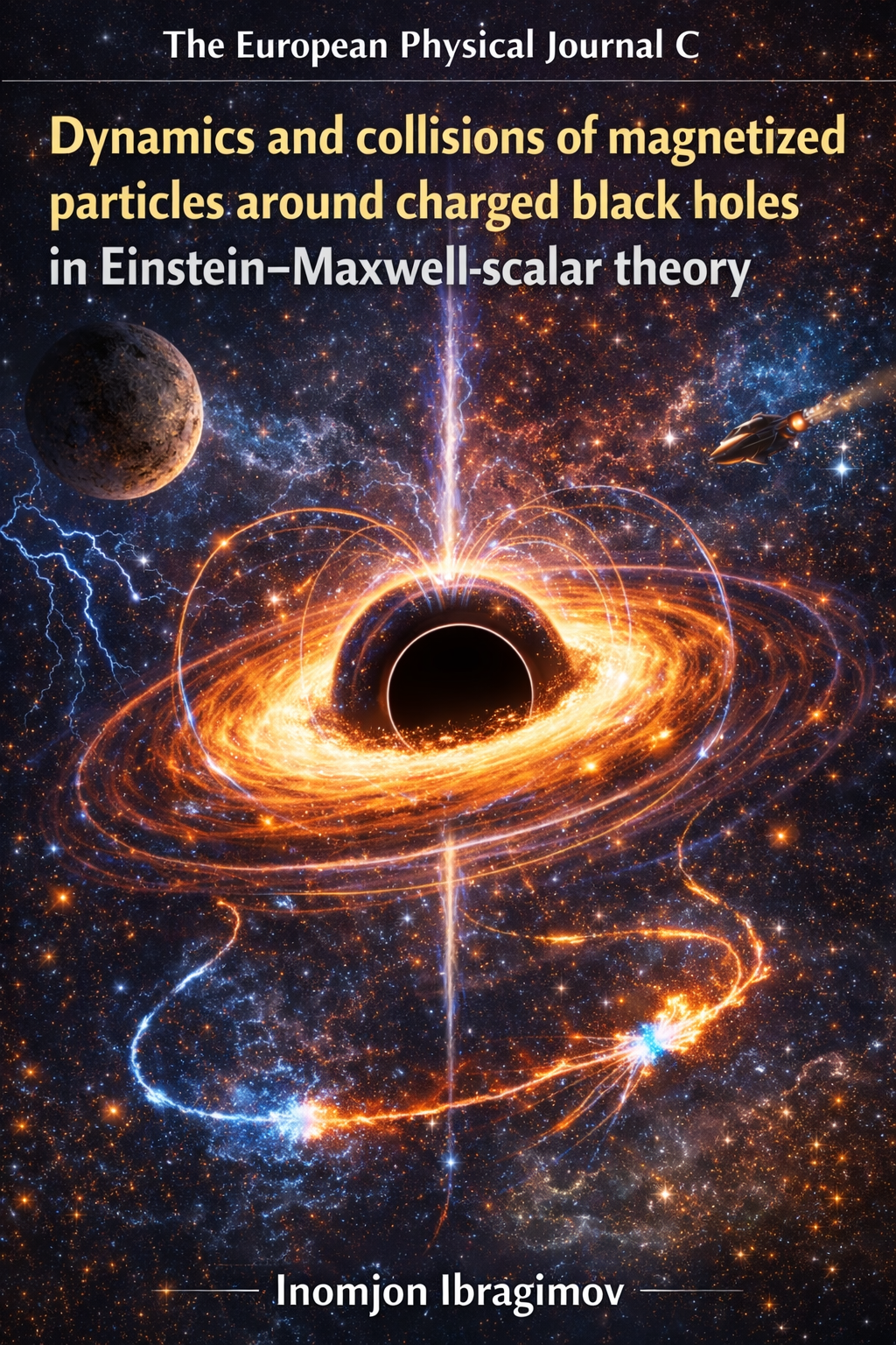 Dynamics and collisions of magnetized particles around charged black holes in Einstein–Maxwell-scalar theory
