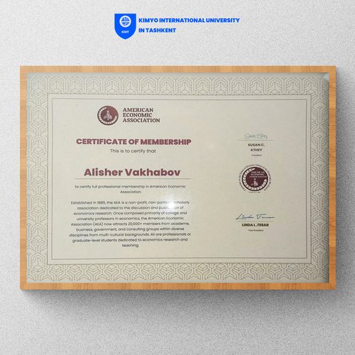 Three professors of Kimyo International University in Tashkent were accepted as full members into the American Economic Association