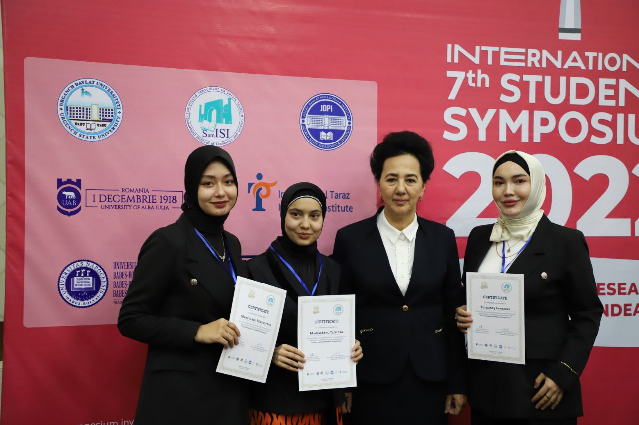 At the “7th International Student Symposium” held in Samarkand city, along with students from Romania, Oman, the United Arab Emirates and Qatar, students from the evening department of our university presented their innovative ideas. At the “7th International Student Symposium” held in Samarkand city, along with students from Romania, Oman, the United Arab Emirates and Qatar, students from the evening department of our university presented their innovative ideas.