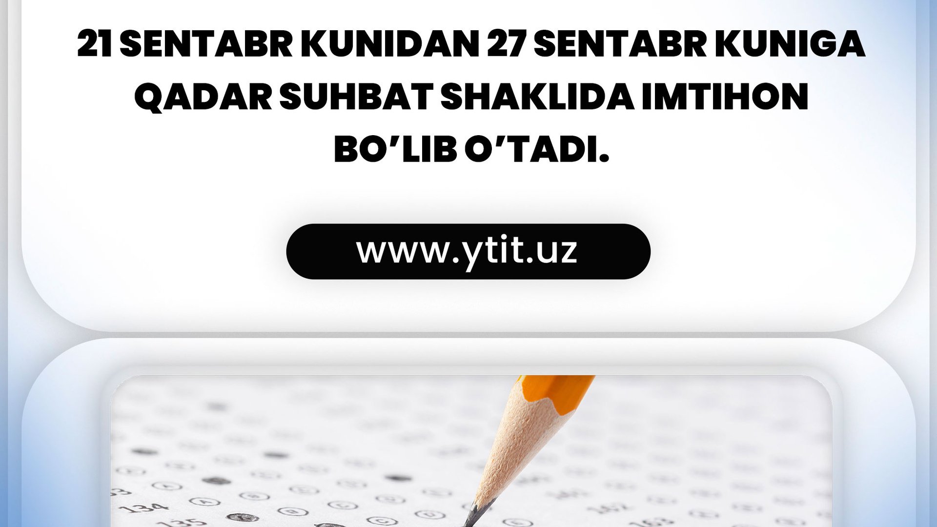 TO THE ATTENTION OF APPLICANTS WHO APPLIED TO THE BRANCH OF THE YEOJU TECHNICAL INSTITUTE IN SAMARKAND! TO THE ATTENTION OF APPLICANTS WHO APPLIED TO THE BRANCH OF THE YEOJU TECHNICAL INSTITUTE IN SAMARKAND!